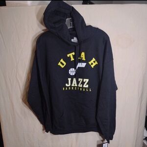NBA Gildan Heavy Blend Utah Jazz Men's Black Hooded Sweatshirt, Size L - New